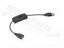 USB Voedingskabeltje met aan/uit schakelaar 0,3m